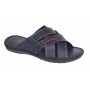 Papuci barbati din piele naturala de culoare bleumarin - GKR74BL